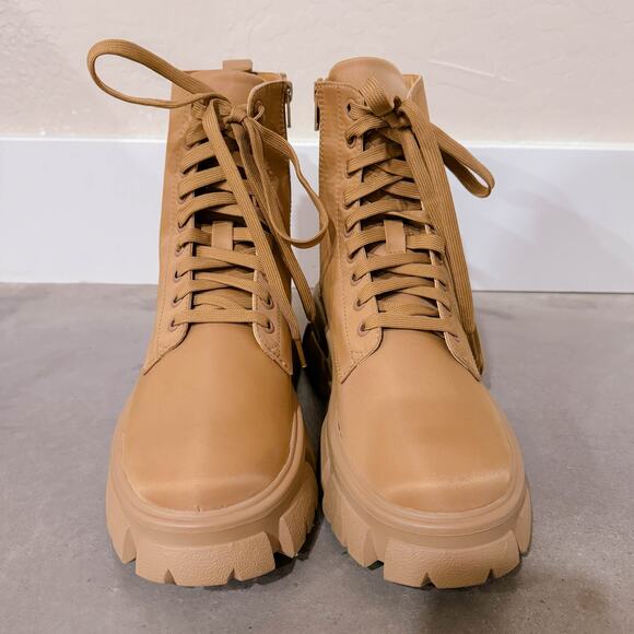 Steve Maden Thora Nylon Lace Up Chunky Combat Lug Boots Gorpcore Tan Size 9 NWT - Picture 7 of 12